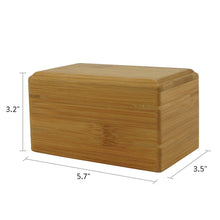 Eco-friendly Bamboo Wood Box Small Cremation Urn - Dimensions