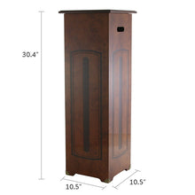 Walnut Burl MDF Extra Large Pedestal Pet Cremation Urn - Dimensions