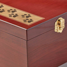 Extra Large Paw Print Memory Chest in Gloss Wood Finish - Artistic