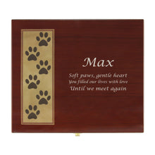 Extra Large Paw Print Memory Chest in Gloss Wood Finish - Personalized