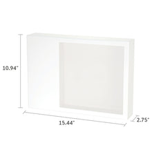 Large Shadowbox Memorial Pet Urn in Gloss White - Dimensions