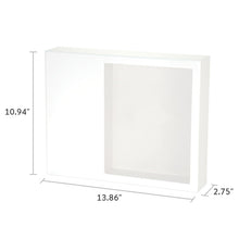 White Gloss MDF Shadowbox Medium Cremation Urn - Dimensions
