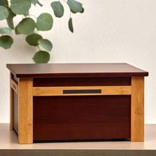 Deep Brown Bamboo Extra Large Cremation Urn - Lifestyle