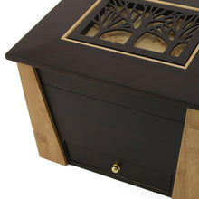 Dark Cherry Bamboo Adult Cremation Urn with Tree Design - Artistic
