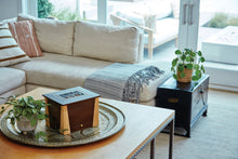 Dark Cherry Bamboo Adult Cremation Urn with Tree Design - Lifestyle