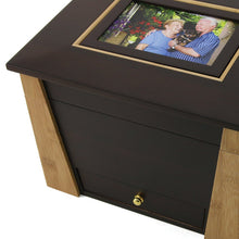 Dark Cherry Bamboo Adult Cremation Urn with Photo Frame - Artistic