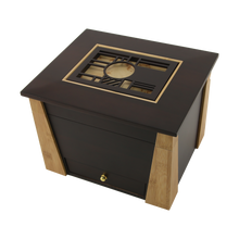 Dark Cherry Bamboo Adult Cremation Urn with Geometric Design