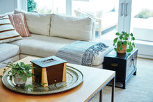 Dark Cherry Bamboo Adult Cremation Urn with Cardinal Design - Lifestyle