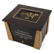 Dark Cherry Bamboo Adult Cremation Urn with Cardinal Design - Personalized