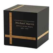 Ebony and Bamboo Contemporary Extra Large Cremation Urn - Personalized