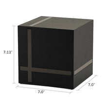 Ebony and Gray Contemporary Extra Large Cremation Urn - Dimensions