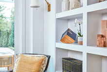 Geometric Bamboo Matte Black Adult Cremation Urn - Lifestyle