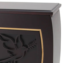 Dark Cherry MDF Bamboo Framed Dove Adult Cremation Urn - Artistic