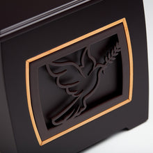 Dark Cherry MDF Bamboo Framed Dove Adult Cremation Urn - Artistic