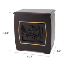 Dark Cherry MDF Bamboo Framed Butterfly Adult Cremation Urn - Dimensions