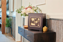 Dark Cherry MDF Bamboo Framed Butterfly Adult Cremation Urn - Lifestyle