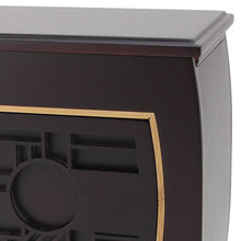 Dark Cherry MDF Bamboo Framed Geometric Adult Cremation Urn - Artistic