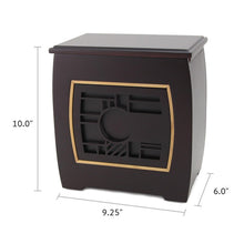 Dark Cherry MDF Bamboo Framed Geometric Adult Cremation Urn - Dimensions