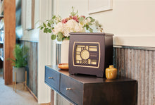 Dark Cherry MDF Bamboo Framed Geometric Adult Cremation Urn - Lifestyle