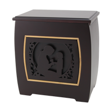 Dark Cherry MDF Bamboo Framed Mother & Child Adult Cremation Urn