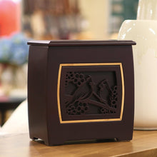 Dark Cherry MDF Bamboo Framed Cardinal Adult Cremation Urn - Lifestyle