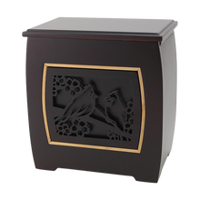 Dark Cherry MDF Bamboo Framed Cardinal Adult Cremation Urn