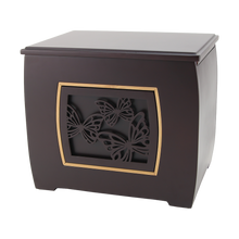Dark Cherry MDF Bamboo Framed Butterfly Extra Large Cremation Urn