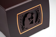 Dark Cherry MDF Bamboo Framed Mother & Child Extra Large Cremation Urn - Artistic