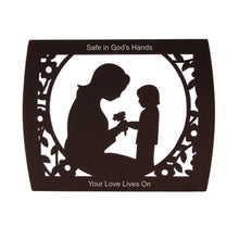 Dark Cherry MDF Bamboo Framed Mother & Child Extra Large Cremation Urn - Personalized