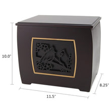 Dark Cherry MDF Bamboo Framed Cardinal Extra Large Cremation Urn - Dimensions