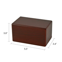 Cherry Woodgrain Box Small Cremation Urn - Dimensions