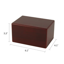 Cherry Woodgrain Box Extra Small Cremation Urn - Dimensions