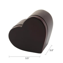 Cherry MDF Heart Keepsake Urn with Magnetic Lid - Dimensions