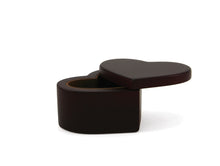 Cherry MDF Heart Keepsake Urn with Magnetic Lid - Open