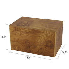 Natural MDF Woodgrain Large Cremation Box Urn - Dimensions