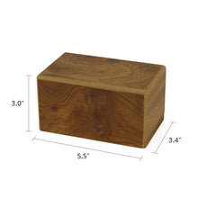 Natural Woodgrain MDF Box Small Cremation Urn - Dimensions