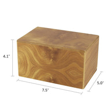 Natural Woodgrain MDF Box Large Pet Cremation Urn - Dimensions