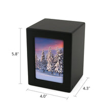 Black MDF Extra Small Photo Display Pet Cremation Urn - Dimensions