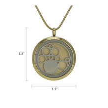 Bronze Round Hinged Circles Cremation Pendant - Dimensions