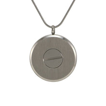 Pewter Round Hinged w/ Bronze Circles, 14K Gold-Plated Cremation Necklace - Back