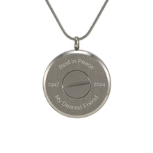 Pewter Round Hinged w/ Bronze Circles, 14K Gold-Plated Cremation Necklace - Personalized