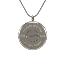 Pewter Round Hinged w/ Pewter Birds, Stainless Steel Cremation Necklace - Personalized