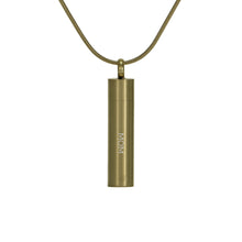 Bronze Cylinder Cubic Zirconia Pendant Cremation Jewelry -Personalized