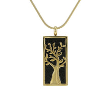 Embossed Tree of Life Pendant Onyx Pet Cremation Jewelry - Artistic