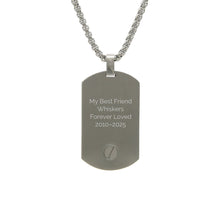 Pewter Tag Gold Accents Cremation Pendant - Personalized