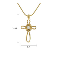 Infinity Cross Bronze Pendant Cremation Jewelry - Dimensions