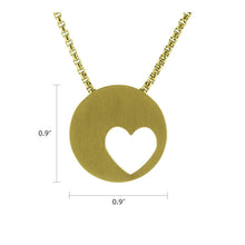 Bronze Off-Centered Heart Pendant Cremation Jewelry - Dimensions
