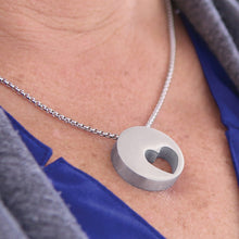 Pewter Off-Centered Heart Cremation Pendant - Lifestyle