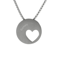 Pewter Off-Centered Heart Cremation Pendant - Personalized