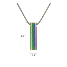 Raku Cylinder with Paws Pendant Pet Cremation Jewelry - Dimensions